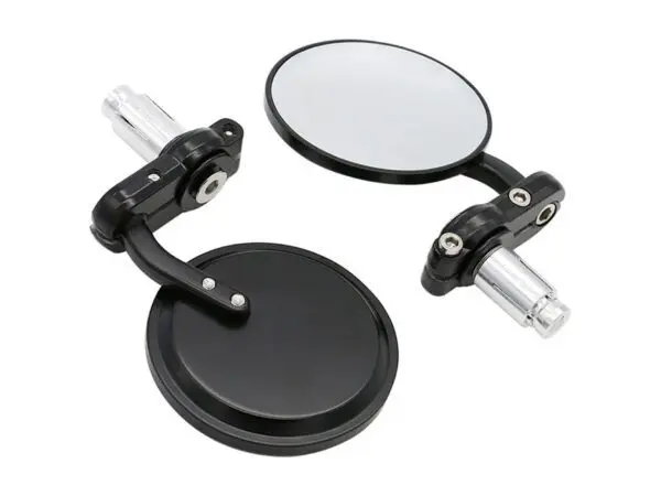 Par Espejos Lujo Cafe Racer Planos Redondos Moto Universal