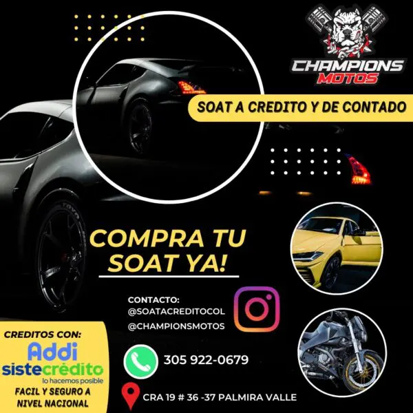 Soat a crédito y contado a nivel nacional