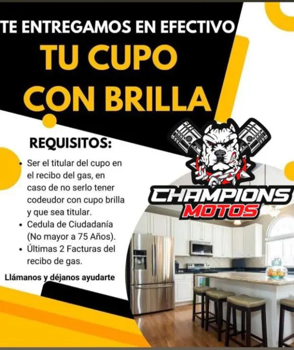 CUPO BRILLA EN EFECTIVO