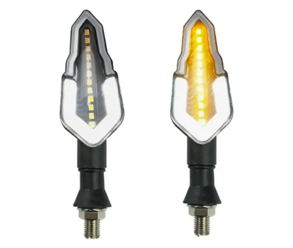 1 Par Direccionales Led Moto lujo modelo 4 amarillo blanco
