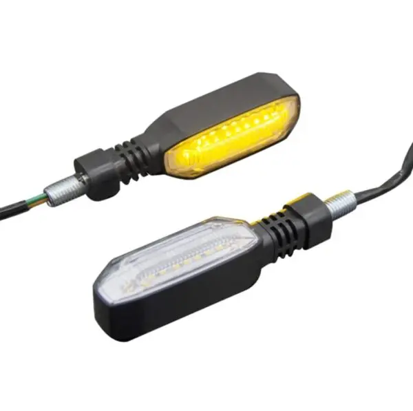 1 Par Direccionales Led Moto Lujo Modelo 7 Amarillo-blanco