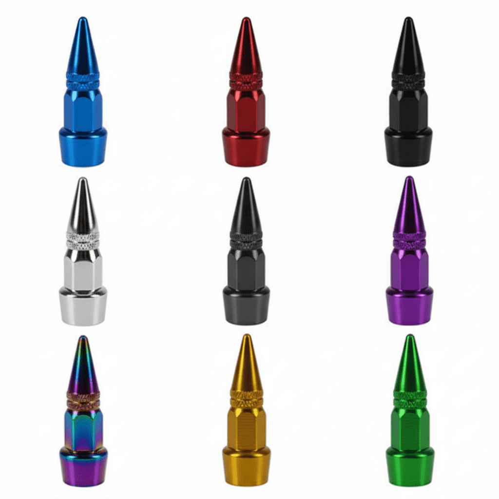 Tapa Valvula Punta Tipo Bala Colores Carro Y Moto 1