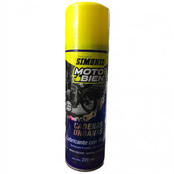 Lubricante Cadena Moto Moto Bien Polyflón 220 ML Simoniz