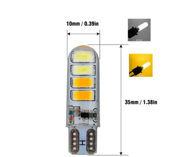 Bombillo Led Cocuyo T10 Bayoneta strober blanco amarillo Carro moto camioneta