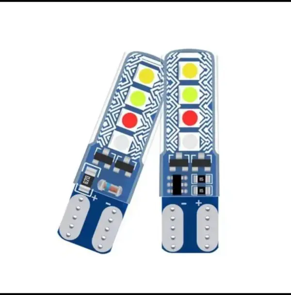 Bombillo Led Cocuyo T10 Bayoneta strober multicolor Carro moto camioneta