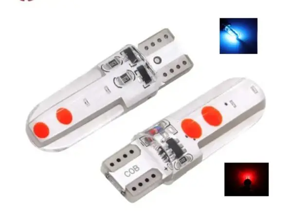 Bombillo Led Cocuyo T10 Bayoneta strober rojo / azul policial Carro moto camioneta