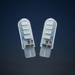 Bombillo Led Cocuyo T10 Bayoneta strober blanco - azul Carro