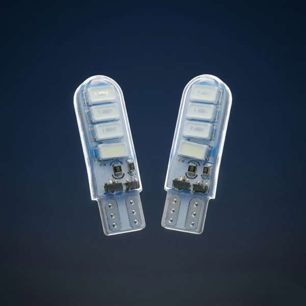 Bombillo Led Cocuyo T10 Bayoneta strober blanco - azul Carro