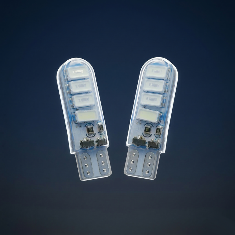 Bombillo Led Cocuyo T10 Bayoneta strober blanco - azul Carro