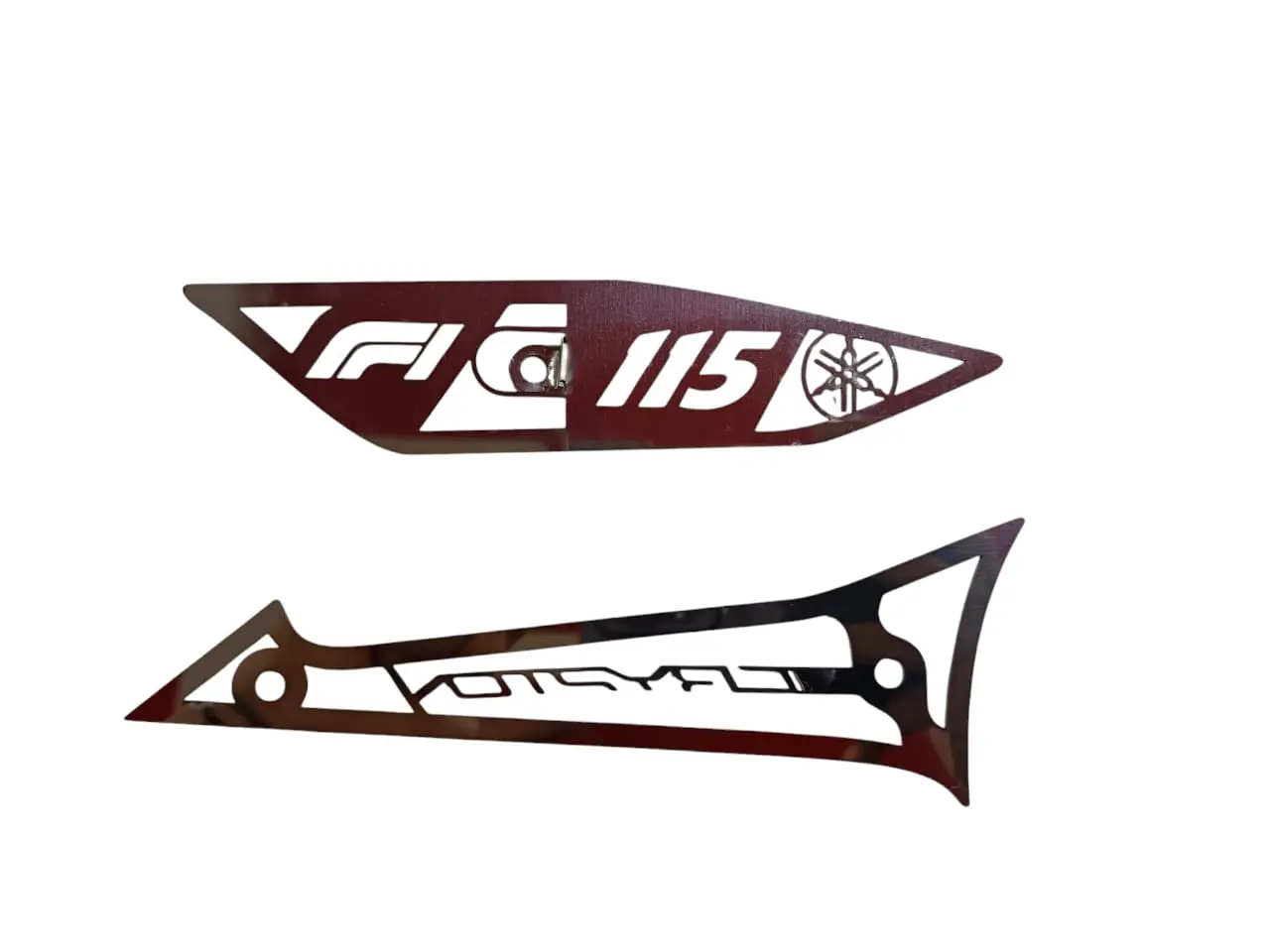 Par Emblema Logo Babero Yamaha Crypton Fi Acero Inoxidable