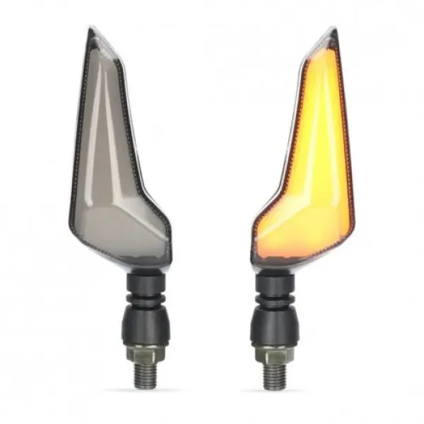 Par Direccionales Led Moto Lujo Flecha Amarillo Blanco