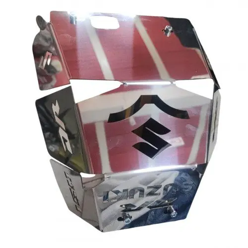Pechera O Protector De Motor Cromada Acero Inoxidable Suzuki Dr 150 M2