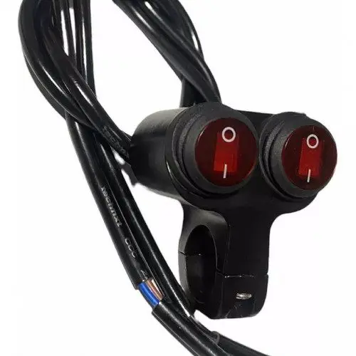 Suiche Switch Luces Doble Base Metálica Con Luz Universal