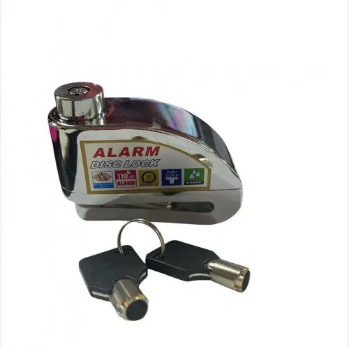 Candado De Disco Con Alarma 110 dB Moto Plateado