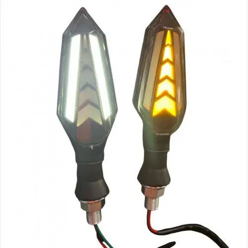Direccional Secuencial Led Dos Caras Amarillo Blanco Moto