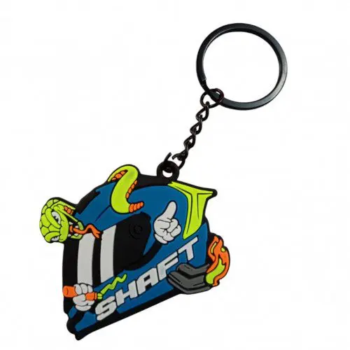 Llavero Silicona Casco Shaft Azul Para Moto