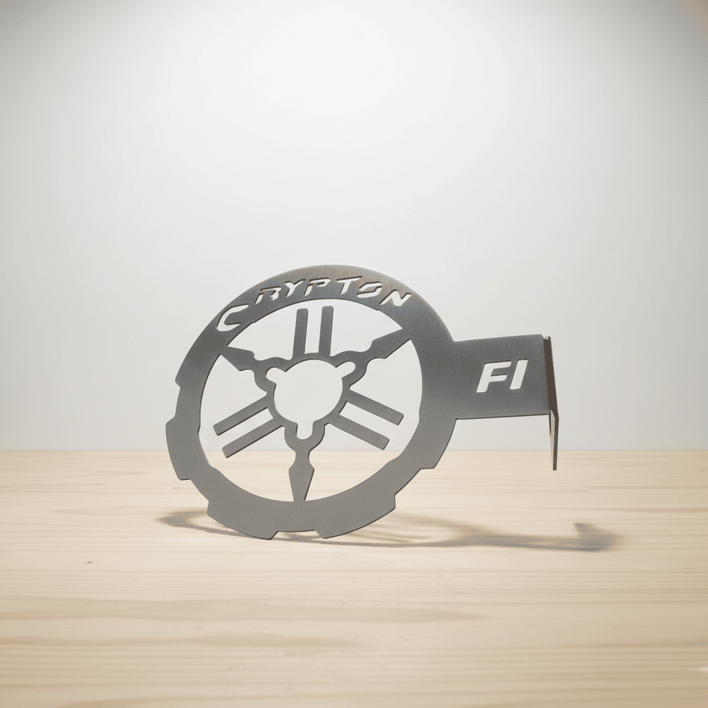 Logo Protector Exosto Yamaha Crypton FI V3 Inoxidable Logo Protector Exosto Yamaha Crypton FI V3 Inoxidable