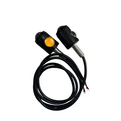Par Direccionale LED Ojo Águila Luz Azul Tornillo Negro Moto
