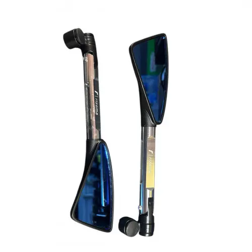 Par Espejos De Lujo Cortos 3 Puntas Cromados Para Moto