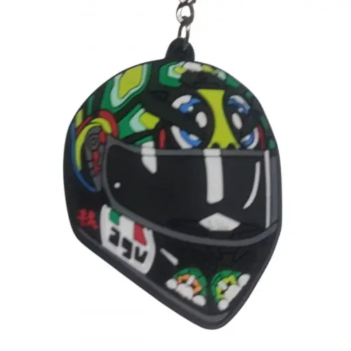 Llavero Silicona Casco Verde Ojos