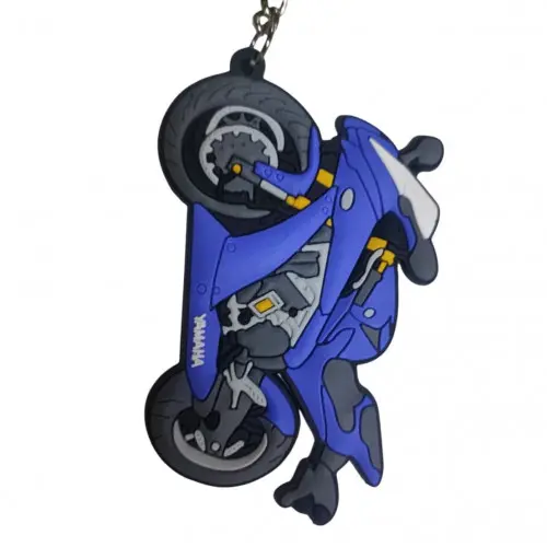 Llavero Silicona Moto Azul