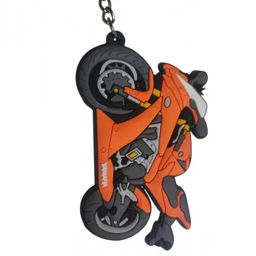 Llavero Silicona Moto Naranja