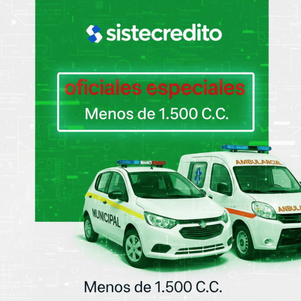 Soat Oficiales Especiales Menos de 1.500 C.C Con Sistecredito