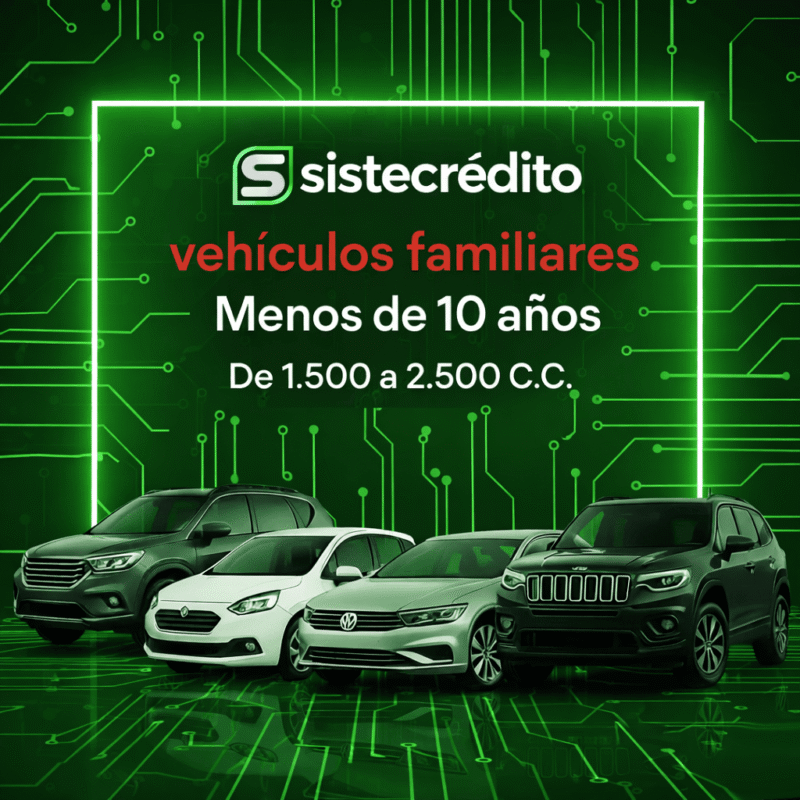 Soat Vehículos Familiares Menos de 10 Años De 1.500 a 2.500 C.C Con Sistecredito