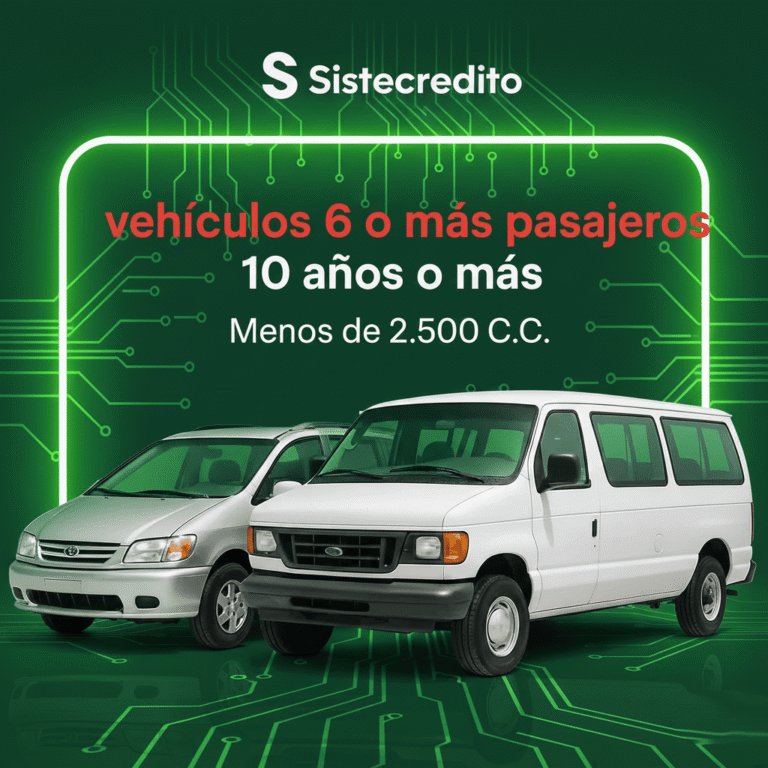 Soat Vehículos 6 o Más Pasajeros 10 Años o Más Menos de 2.500 C.C Con Sistecredito