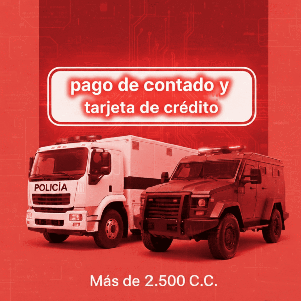 Soat Oficiales Especiales Más de 2.500 C.C De Contado O Tarjeta Credito