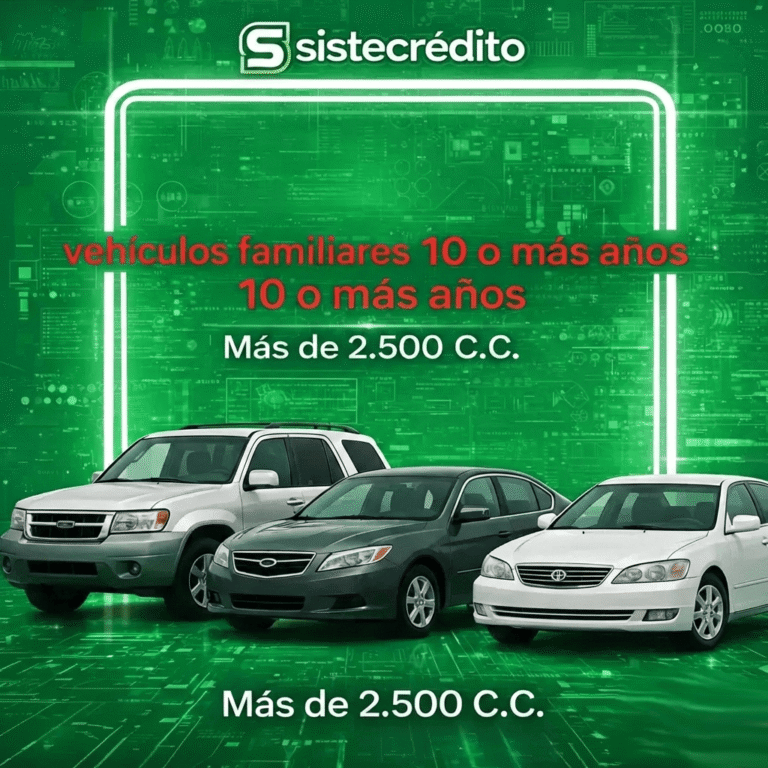 Soat Vehículos Familiares 10 o Más Años Más de 2.500 C.C Con Sistecredito