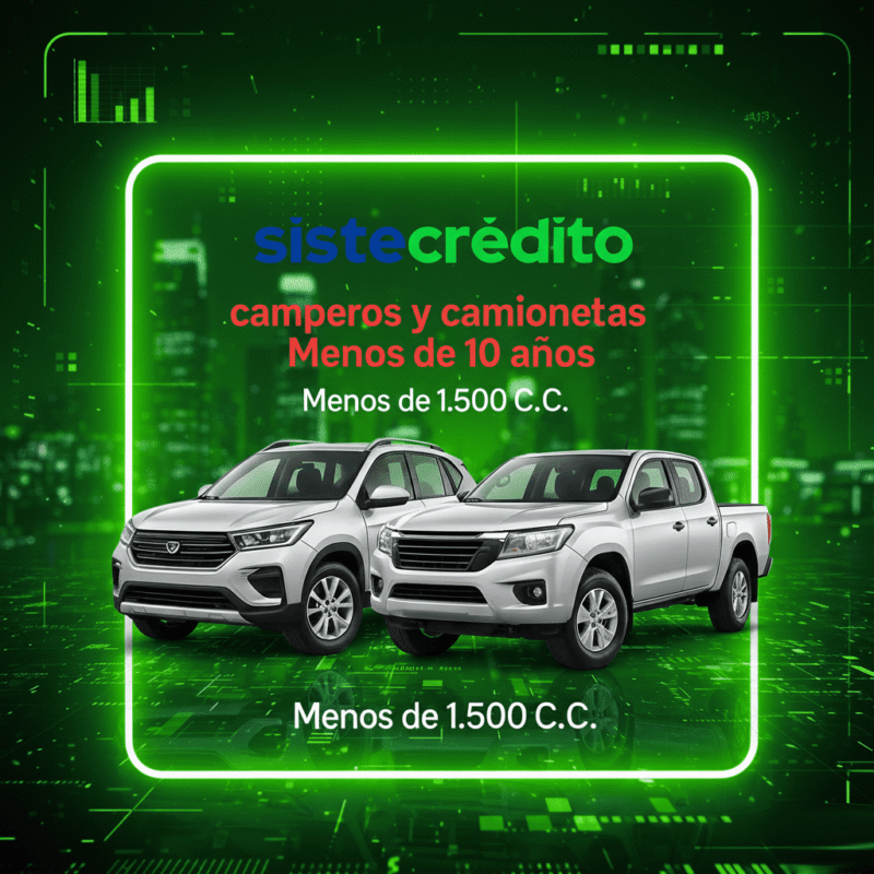 Soat Camperos y Camionetas Menos de 10 Años Menos de 1.500 C.C Con Sistecredito