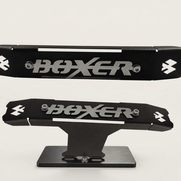 Emblema Logo Frontal 3D Para Boxer Acero Inoxidable Negro