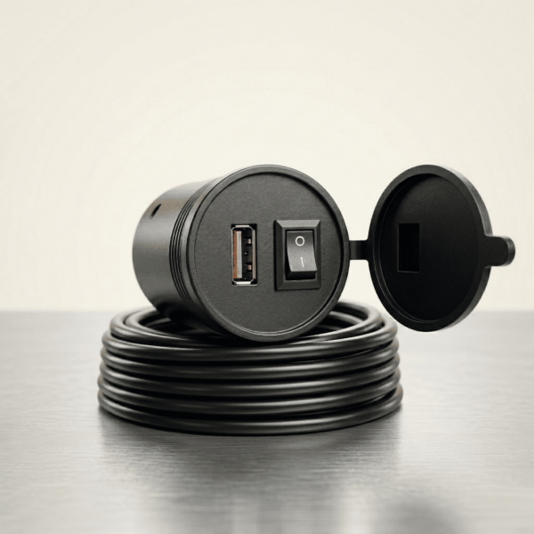 Cargador Usb 1 Puerto Redondo Con Boton On Off