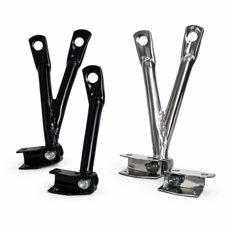 Bases Calapiés Aéreos Largo Cromado Y Negro Para AKT NKD 125