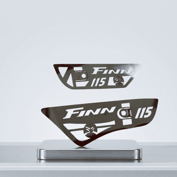 Par Emblemas Babero Yamaha Crypton FI Finn Acero Inoxidable