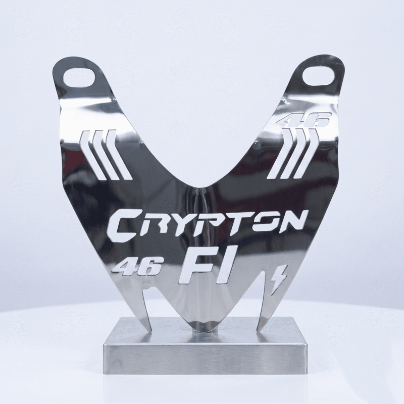 Logo Frontal Yamaha Crypton Fi V2 Acero Inoxidable