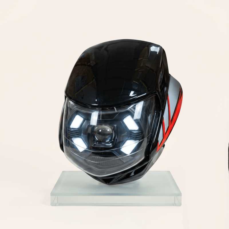 Farola Con Carenaje Eco Deluxe 100 Negro Rojo Led
