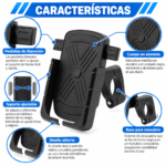 Soporte Porta Celular Moto Aluminio Ajustable 360