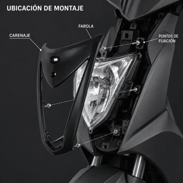 Carenaje Farola Kymco Agility 125 RS Naked Fly Xtreme Negro