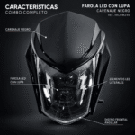 Farola LED con Lupa y Carenaje Negro Suzuki DR150