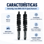 Par Amortiguadores Traseros Kanuni Yamaha BWS 125 FI