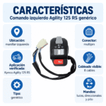 Comando Izquierdo Kymco Agility 125 RS Calidad Premium