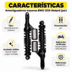 Amortiguadores Yamaha BWS 125X Motard Pipas Cromadas Par