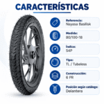 Llanta Nayasa Basilisk 80/100-18 TL 54P 6PR Delantera