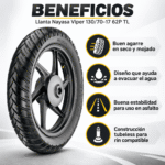 Llanta Trasera Nayasa Viper 130/70-17 Tubeless 62P