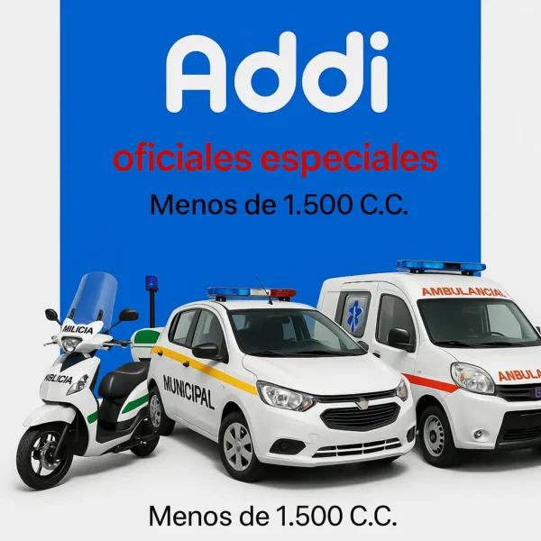 oficiales especiales Menos de 1.500 C.C