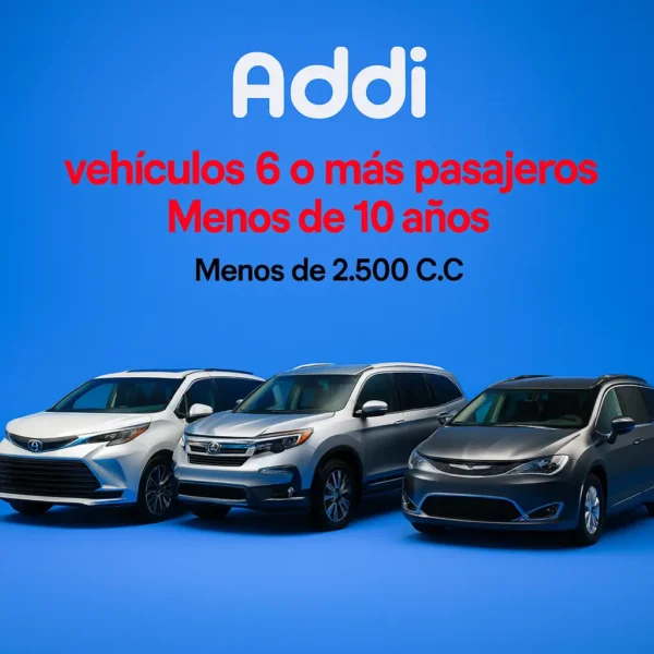 vehiculos 6 o mas pasajeros Menos de 10 años Menos de 2.500 C.C