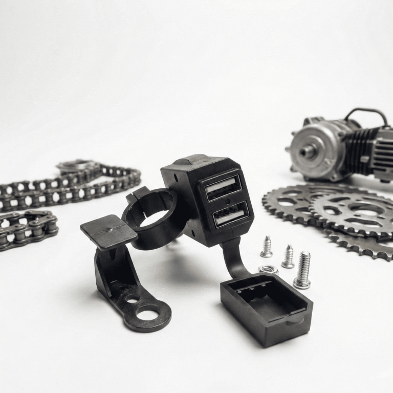 Cargador USB Doble Universal Con Botón 2 Golpes Para Moto