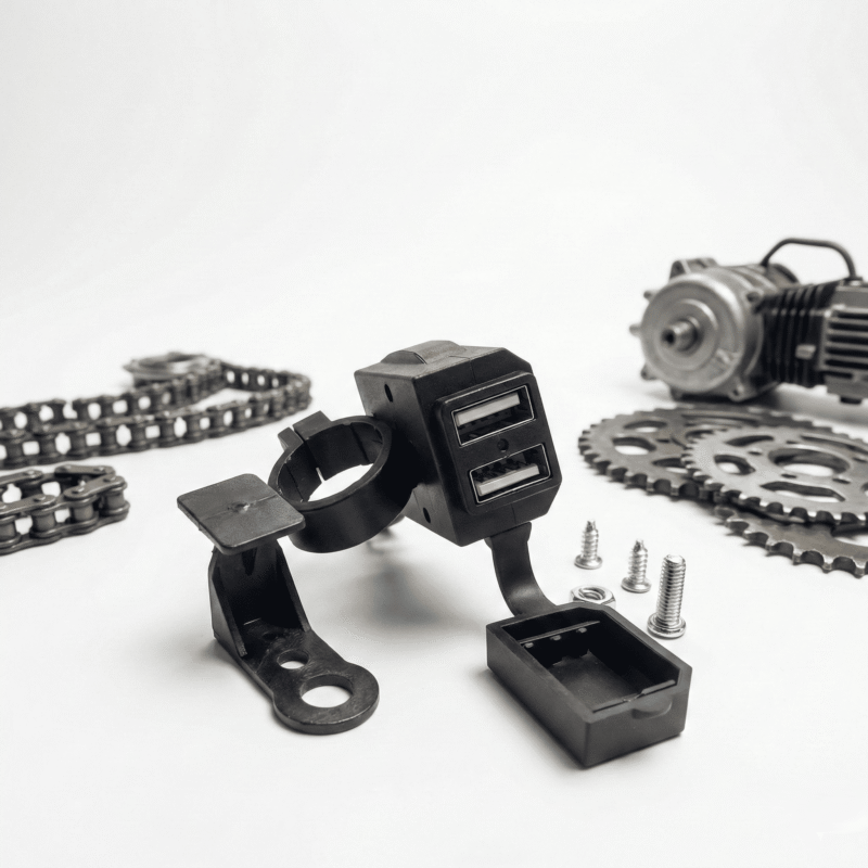 Cargador USB Doble Universal Con Botón 2 Golpes Para Moto